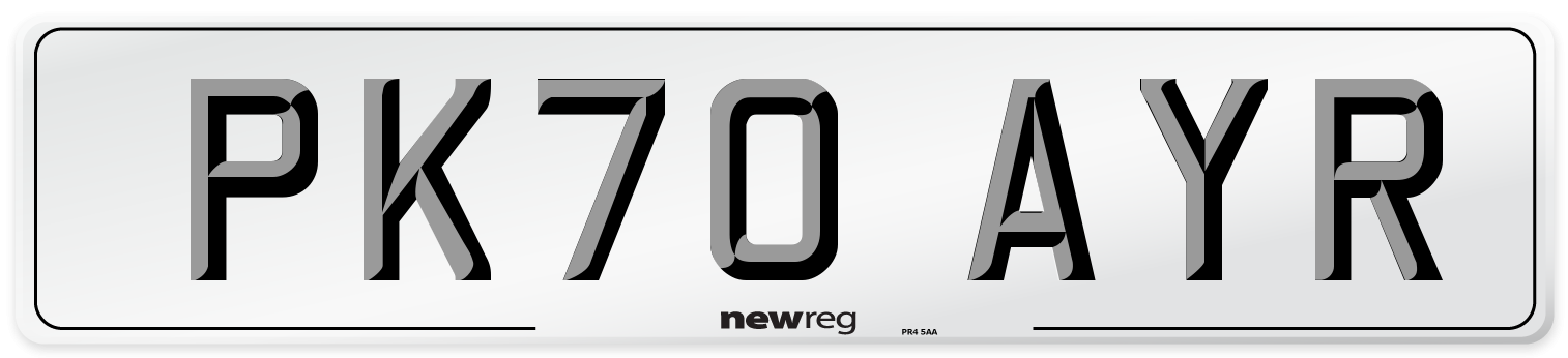 PK70 AYR Number Plate from New Reg